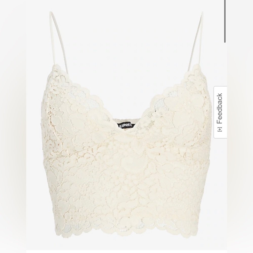 Express Allover Lace Cropped Cami